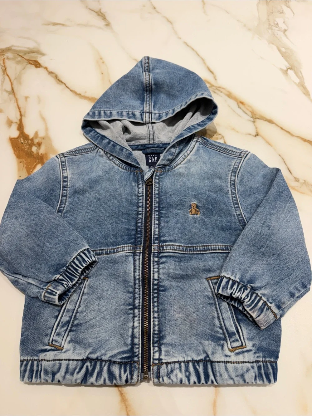 GAP Light Blue Hooded Denim Jacket for Kids